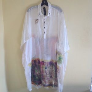 Hand Painted White  Summer Beach dress by STYLE